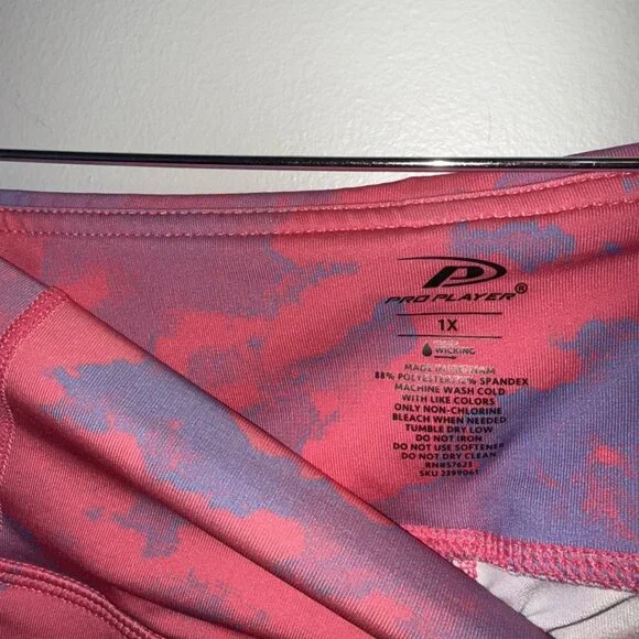 Purple & Pink Cloud Print Performance Leggings W/ Side Pockets Size 1X - Picture 5 of 5